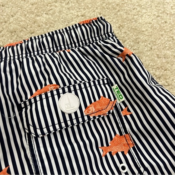 Ted Lapidus Printed Swim Trunks Swimwear Gold Fish Ocean Water Men’s Size Large - Picture 12 of 16